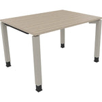 Schreibtisch all in one 1.200 x 680-820 x 900 mm (B x H x T) Vierfuß Quadratrohr eiche natur