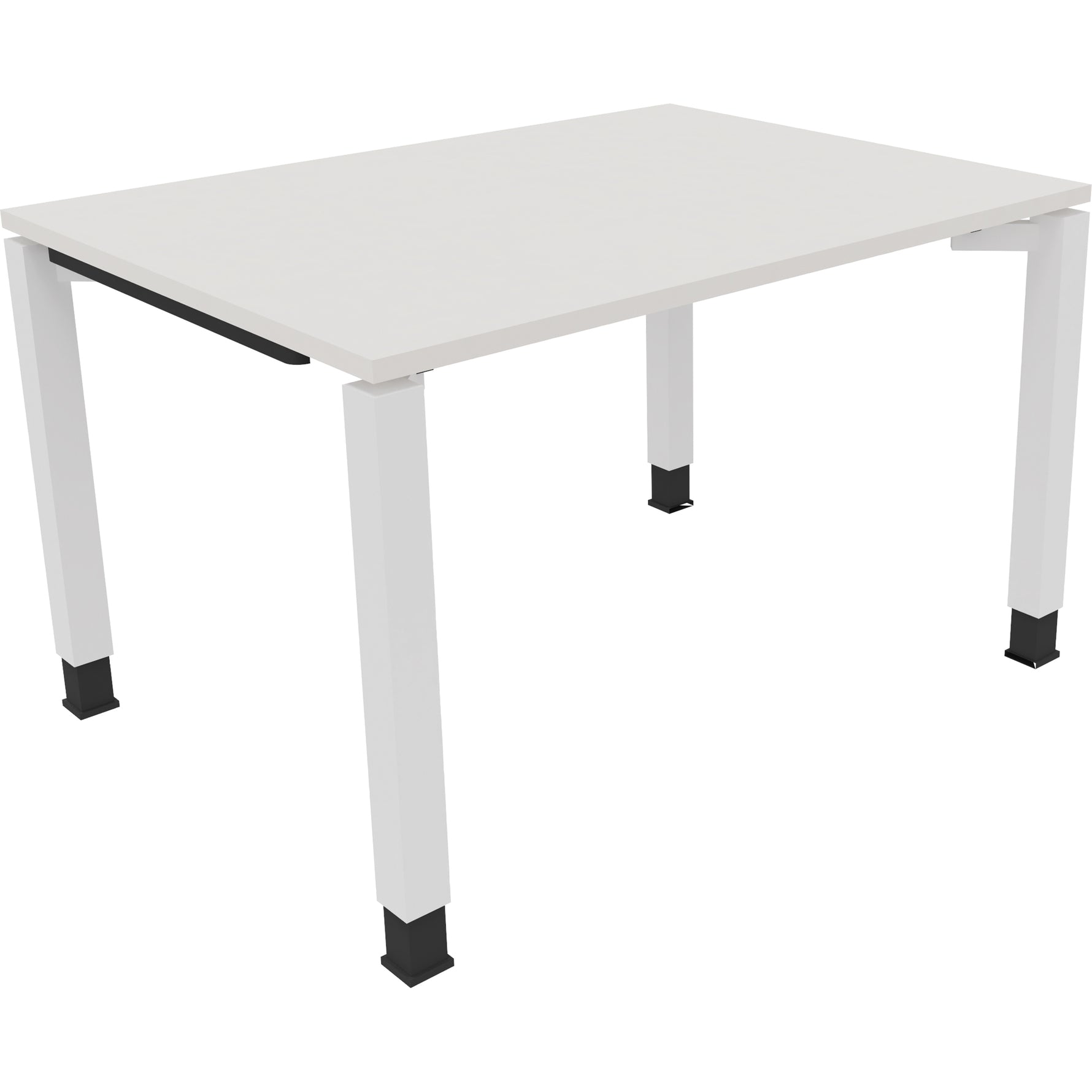 Neutralware Schreibtisch all in one 1.200 x 680-820 x 900 mm (B x H x T) Vierfuß Quadratrohr diamant weiß – Produktbild