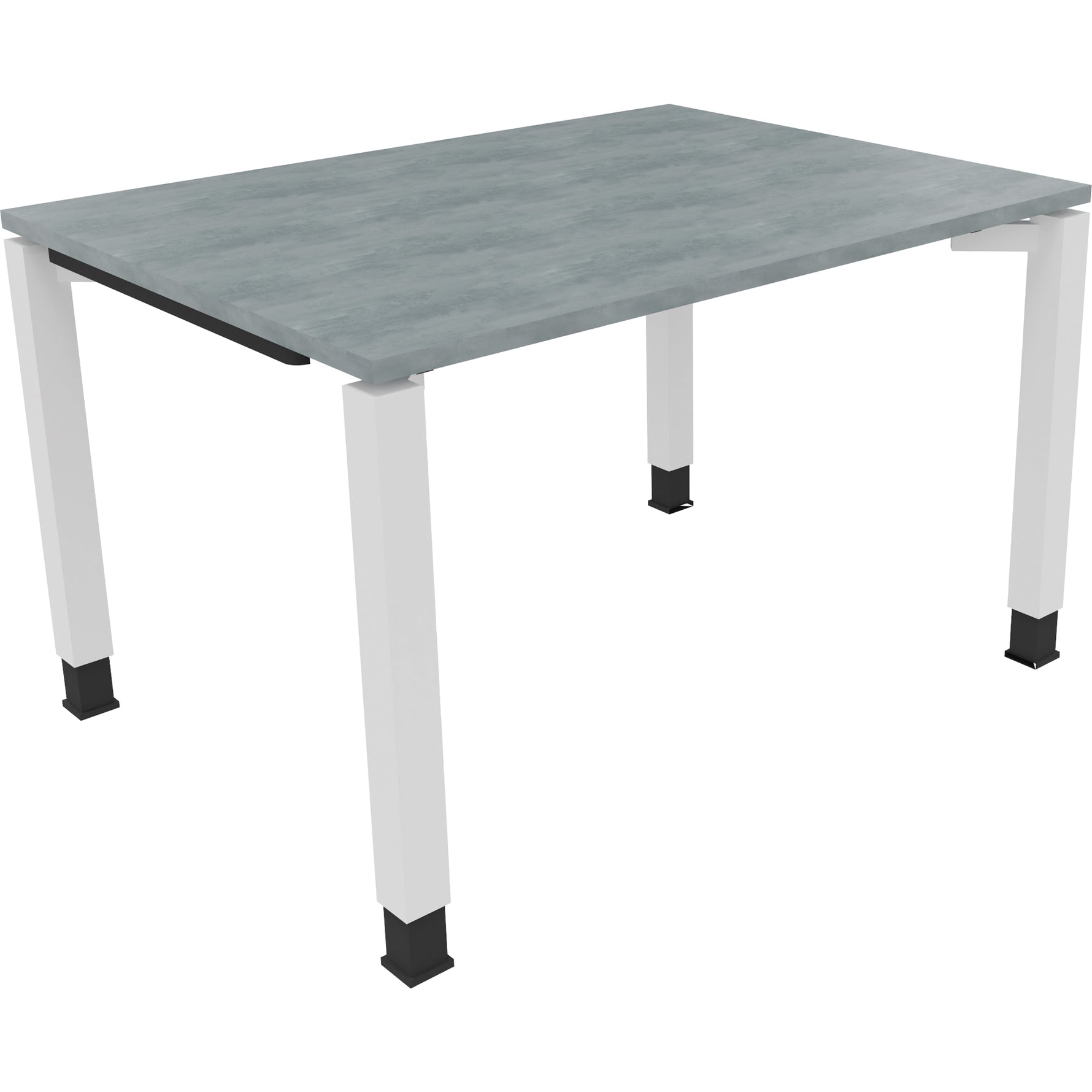 Neutralware Schreibtisch all in one 1.200 x 680-820 x 900 mm (B x H x T) Vierfuß Quadratrohr beton hell – Produktbild 3