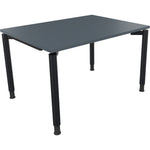 Neutralware Schreibtisch all in one 1.200 x 680-820 x 900 mm (B x H x T) Vierfuß Rundrohr lavagrau
