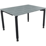 Neutralware Schreibtisch all in one 1.200 x 680-820 x 900 mm (B x H x T) Vierfuß Rundrohr beton hell