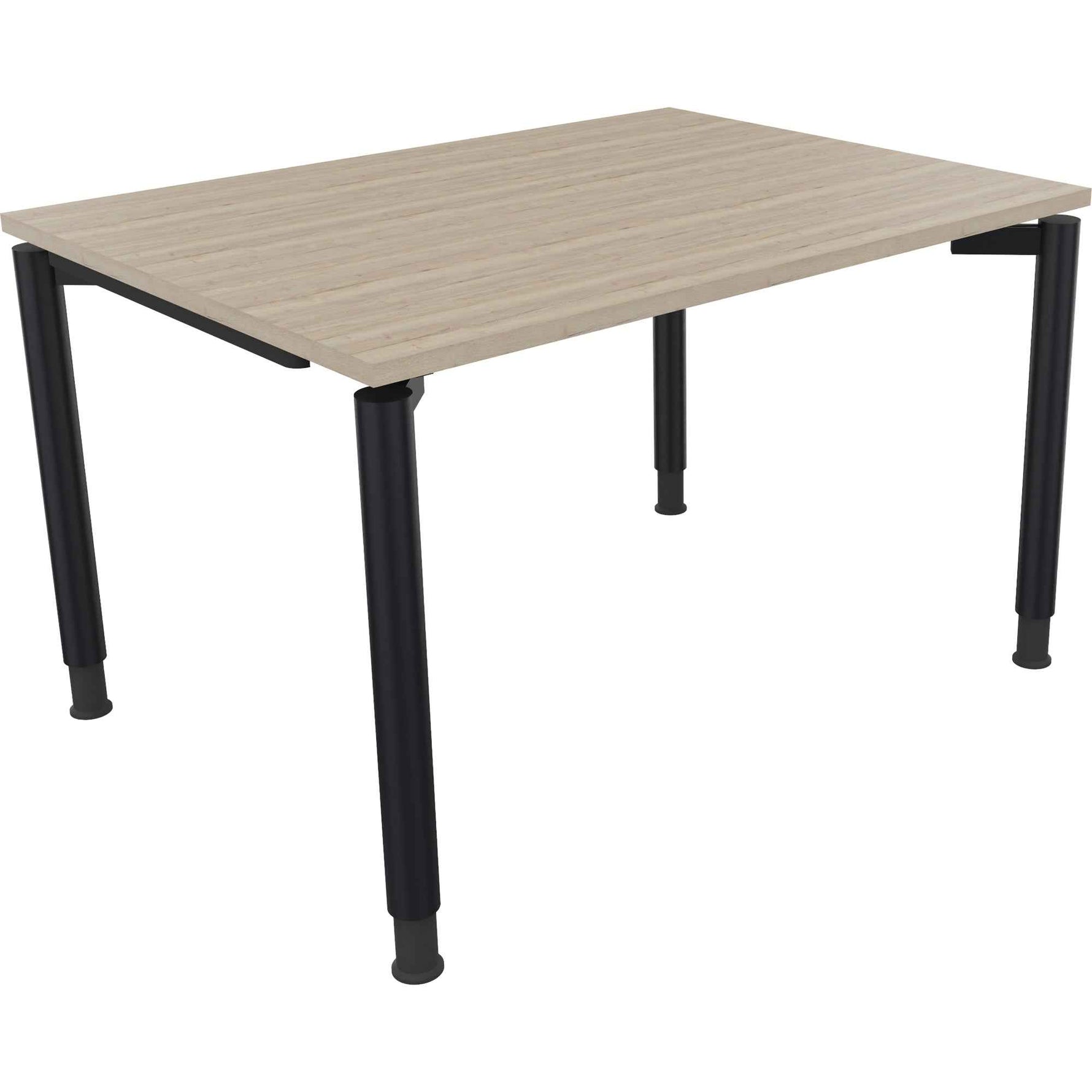 Schreibtisch all in one 1.200 x 680-820 x 900 mm (B x H x T) Vierfuß Rundrohr eiche natur