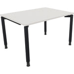 Neutralware Schreibtisch all in one 1.200 x 680-820 x 900 mm (B x H x T) Vierfuß Rundrohr diamant weiß