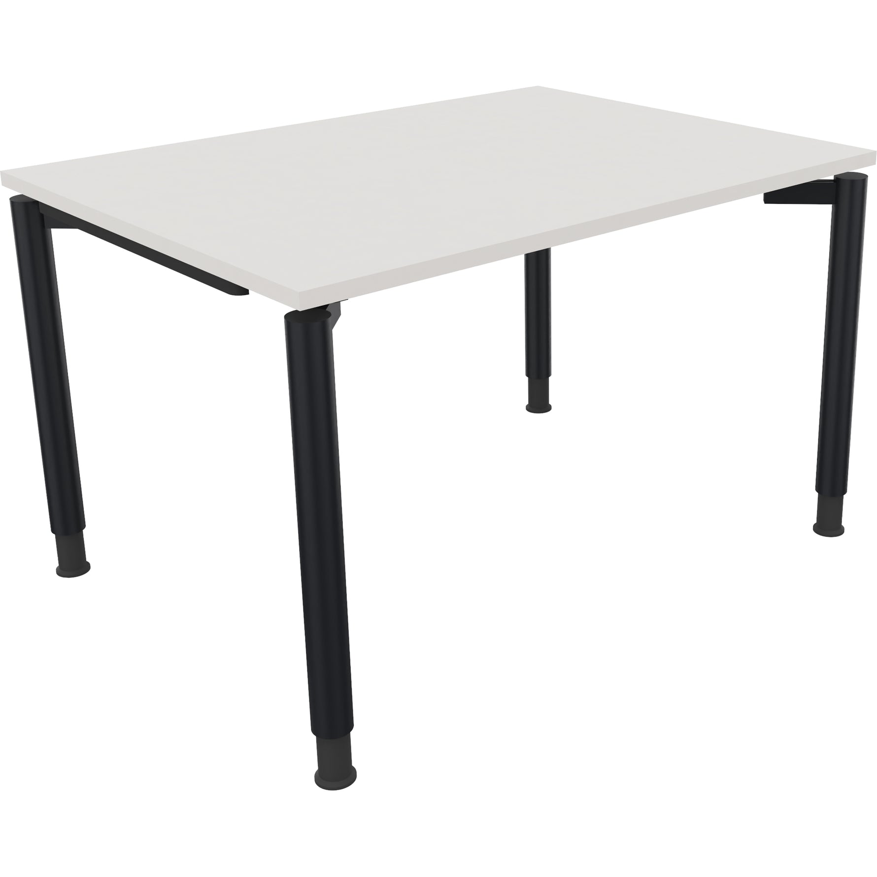 Neutralware Schreibtisch all in one 1.200 x 680-820 x 900 mm (B x H x T) Vierfuß Rundrohr diamant weiß