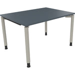 Neutralware Schreibtisch all in one 1.200 x 680-820 x 900 mm (B x H x T) Vierfuß Rundrohr lavagrau – Produktbild 2