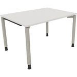 Neutralware Schreibtisch all in one 1.200 x 680-820 x 900 mm (B x H x T) Vierfuß Rundrohr diamant weiß – Produktbild 2
