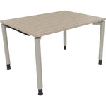 Schreibtisch all in one 1.200 x 680-820 x 900 mm (B x H x T) Vierfuß Rundrohr eiche natur