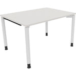 Neutralware Schreibtisch all in one 1.200 x 680-820 x 900 mm (B x H x T) Vierfuß Rundrohr diamant weiß – Produktbild 3