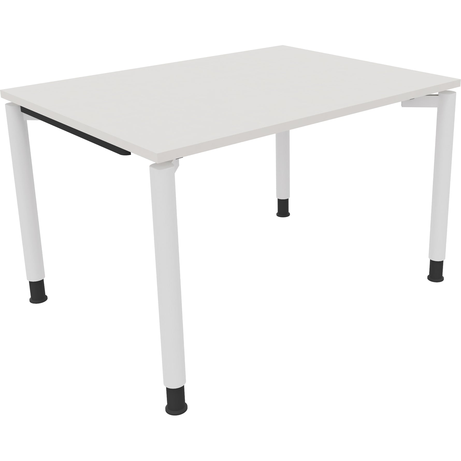Neutralware Schreibtisch all in one 1.200 x 680-820 x 900 mm (B x H x T) Vierfuß Rundrohr diamant weiß – Produktbild 3