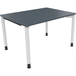 Neutralware Schreibtisch all in one 1.200 x 680-820 x 900 mm (B x H x T) Vierfuß Rundrohr lavagrau – Produktbild 3