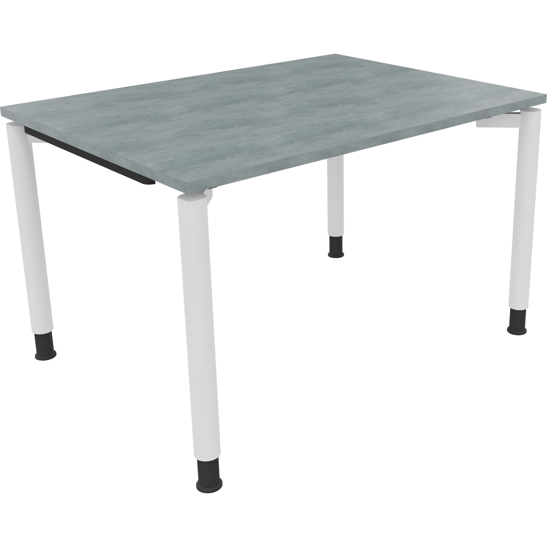 Neutralware Schreibtisch all in one 1.200 x 680-820 x 900 mm (B x H x T) Vierfuß Rundrohr beton hell – Produktbild 3