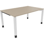 Neutralware Schreibtisch all in one 1.600 x 680-820 x 1.000 mm (B x H x T) Vierfuß Quadratrohr eiche natur – Produktbild