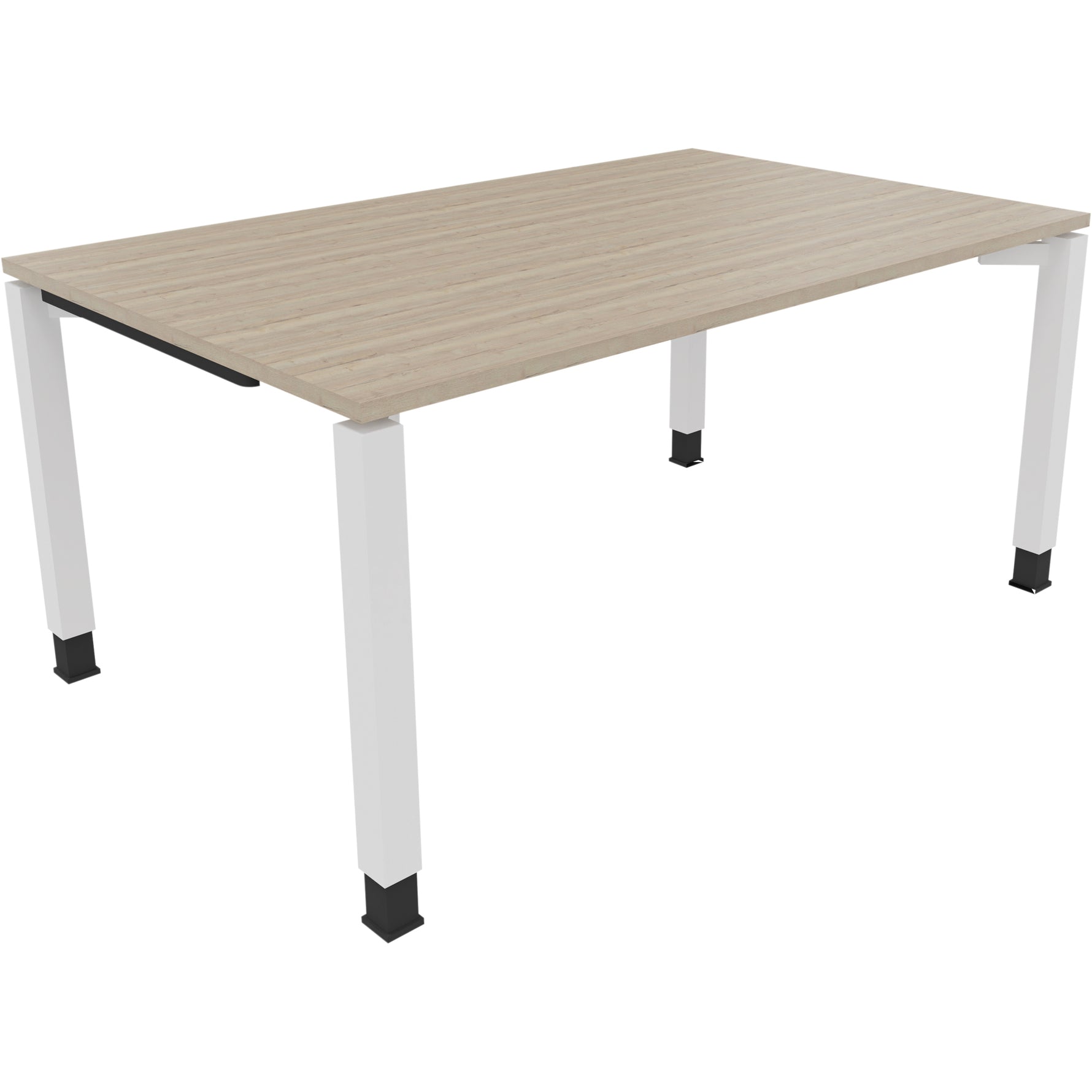 Neutralware Schreibtisch all in one 1.600 x 680-820 x 1.000 mm (B x H x T) Vierfuß Quadratrohr eiche natur – Produktbild