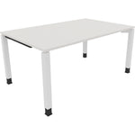 Neutralware Schreibtisch all in one 1.600 x 680-820 x 1.000 mm (B x H x T) Vierfuß Quadratrohr diamantweiß – Produktbild