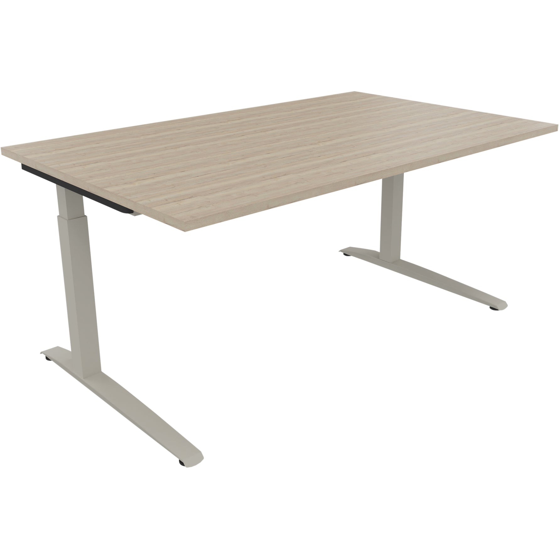 Neutralware Schreibtisch all in one 1.600 x 650-850 x 1.000 mm (B x H x T) Flachkufe Quadratrohr eiche natur –