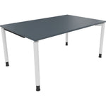 Neutralware Schreibtisch all in one 1.600 x 680-820 x 1.000 mm (B x H x T) Vierfuß Rundrohr lavagrau – Produktbild 3