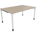 Neutralware Schreibtisch all in one 1.600 x 680-820 x 1.000 mm (B x H x T) Vierfuß Rundrohr eiche natur – Produktbild 3