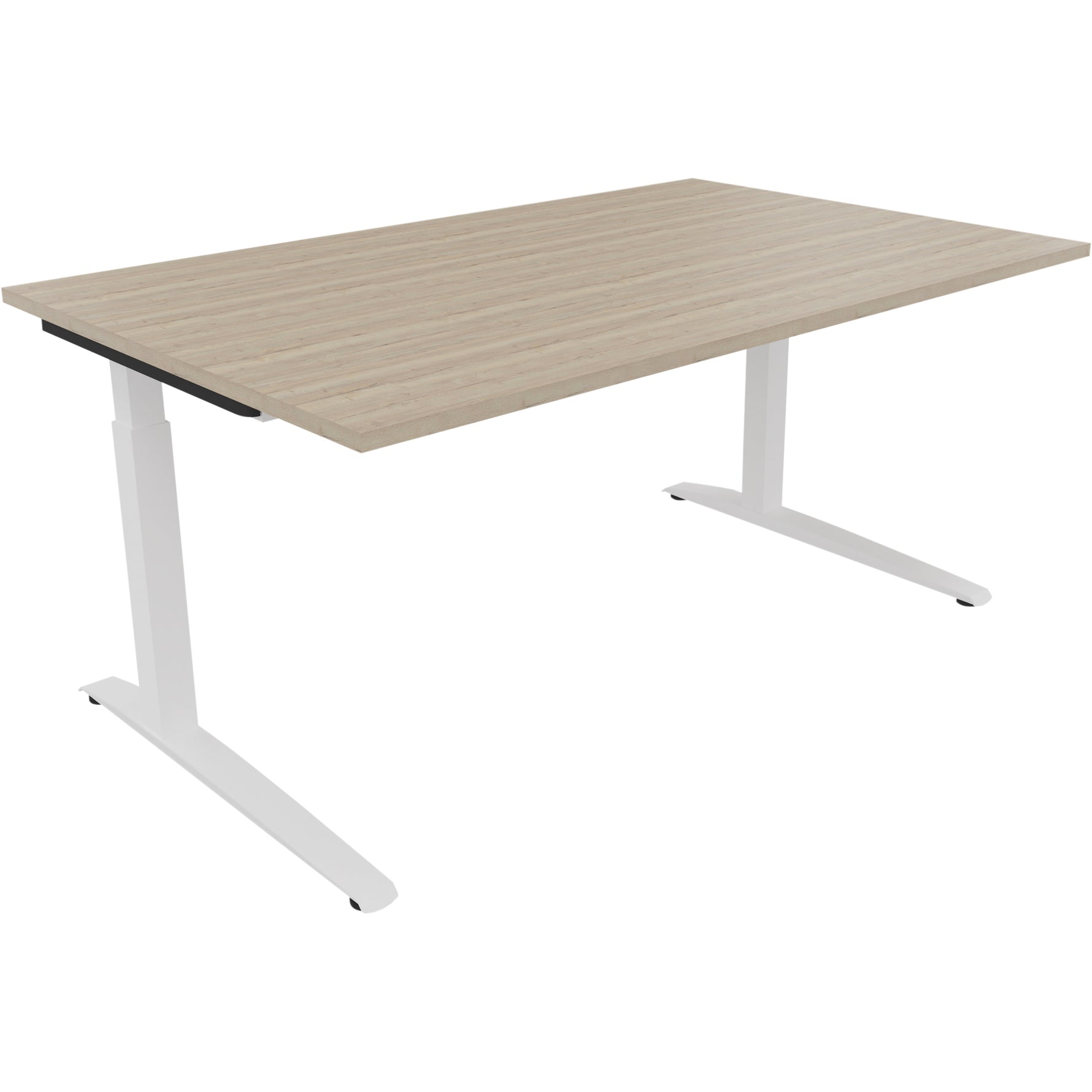 Neutralware Schreibtisch all in one 1.600 x 650-850 x 1.000 mm (B x H x T) Flachkufe Quadratrohr eiche natur –