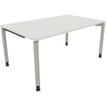 Neutralware Schreibtisch all in one 1.600 x 680-820 x 1.000 mm (B x H x T) Vierfuß Rundrohr diamantweiß – Produktbild 3