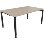 Schreibtisch all in one 1.600 x 680-820 x 1.000 mm (B x H x T) Vierfuß Rundrohr eiche natur
