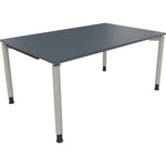 Neutralware Schreibtisch all in one 1.600 x 680-820 x 1.000 mm (B x H x T) Vierfuß Rundrohr lavagrau – Produktbild 2