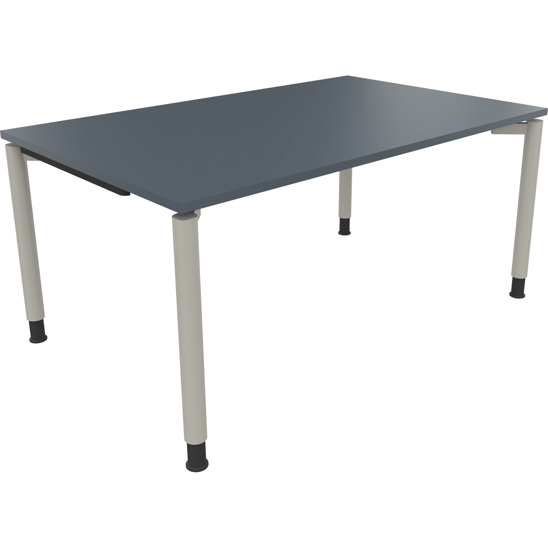 Neutralware Schreibtisch all in one 1.600 x 680-820 x 1.000 mm (B x H x T) Vierfuß Rundrohr lavagrau – Produktbild 2