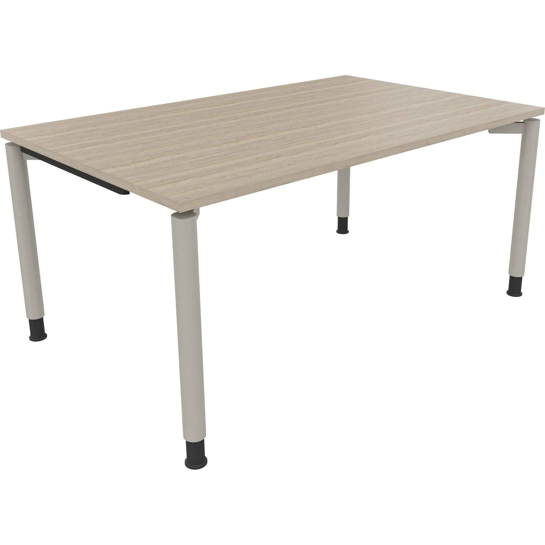 Schreibtisch all in one 1.600 x 680-820 x 1.000 mm (B x H x T) Vierfuß Rundrohr eiche natur
