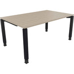Schreibtisch all in one 1.600 x 680-820 x 1.000 mm (B x H x T) Vierfuß Quadratrohr eiche natur