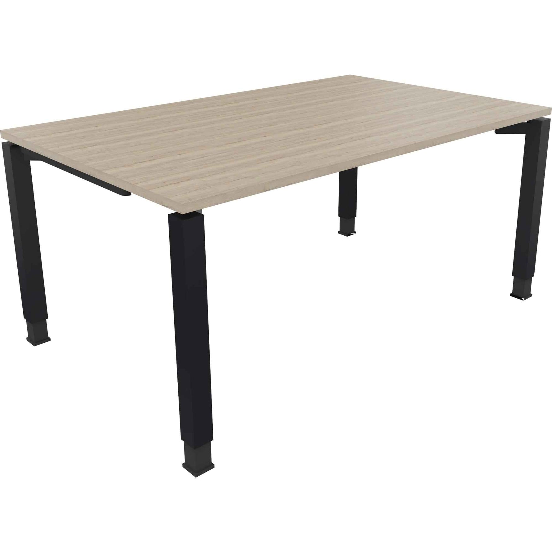 Schreibtisch all in one 1.600 x 680-820 x 1.000 mm (B x H x T) Vierfuß Quadratrohr eiche natur