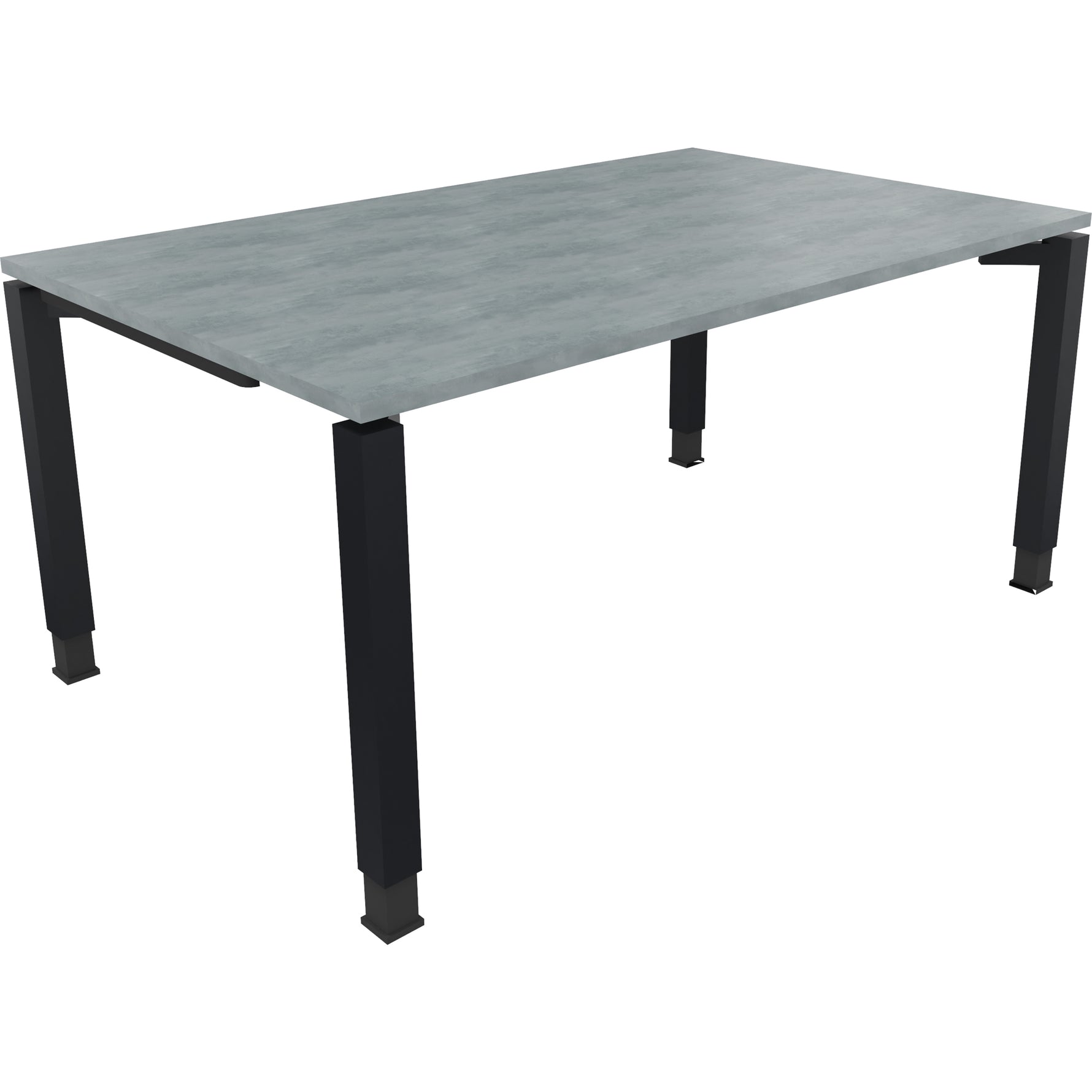 Neutralware Schreibtisch all in one 1.600 x 680-820 x 1.000 mm (B x H x T) Vierfuß Quadratrohr beton hell