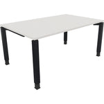 Neutralware Schreibtisch all in one 1.600 x 680-820 x 1.000 mm (B x H x T) Vierfuß Quadratrohr diamantweiß