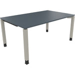 Neutralware Schreibtisch all in one 1.600 x 680-820 x 1.000 mm (B x H x T) Vierfuß Quadratrohr lavagrau – Produktbild 2