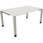 Neutralware Schreibtisch all in one 1.600 x 680-820 x 1.000 mm (B x H x T) Vierfuß Quadratrohr diamantweiß – Produktbild