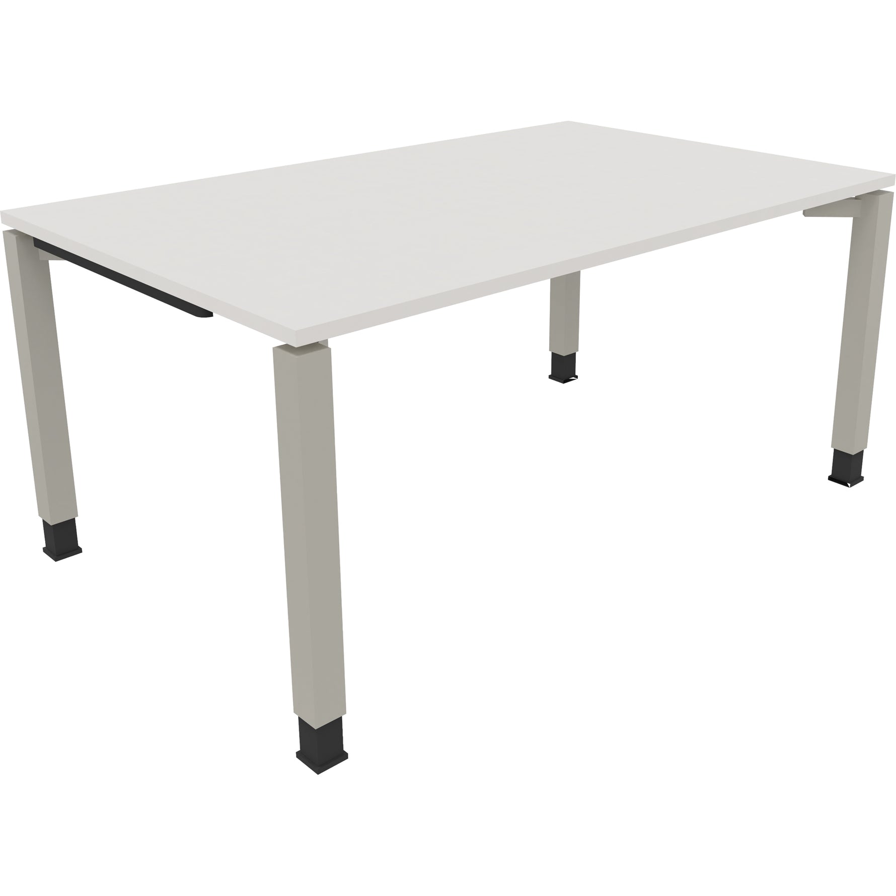 Neutralware Schreibtisch all in one 1.600 x 680-820 x 1.000 mm (B x H x T) Vierfuß Quadratrohr diamantweiß – Produktbild
