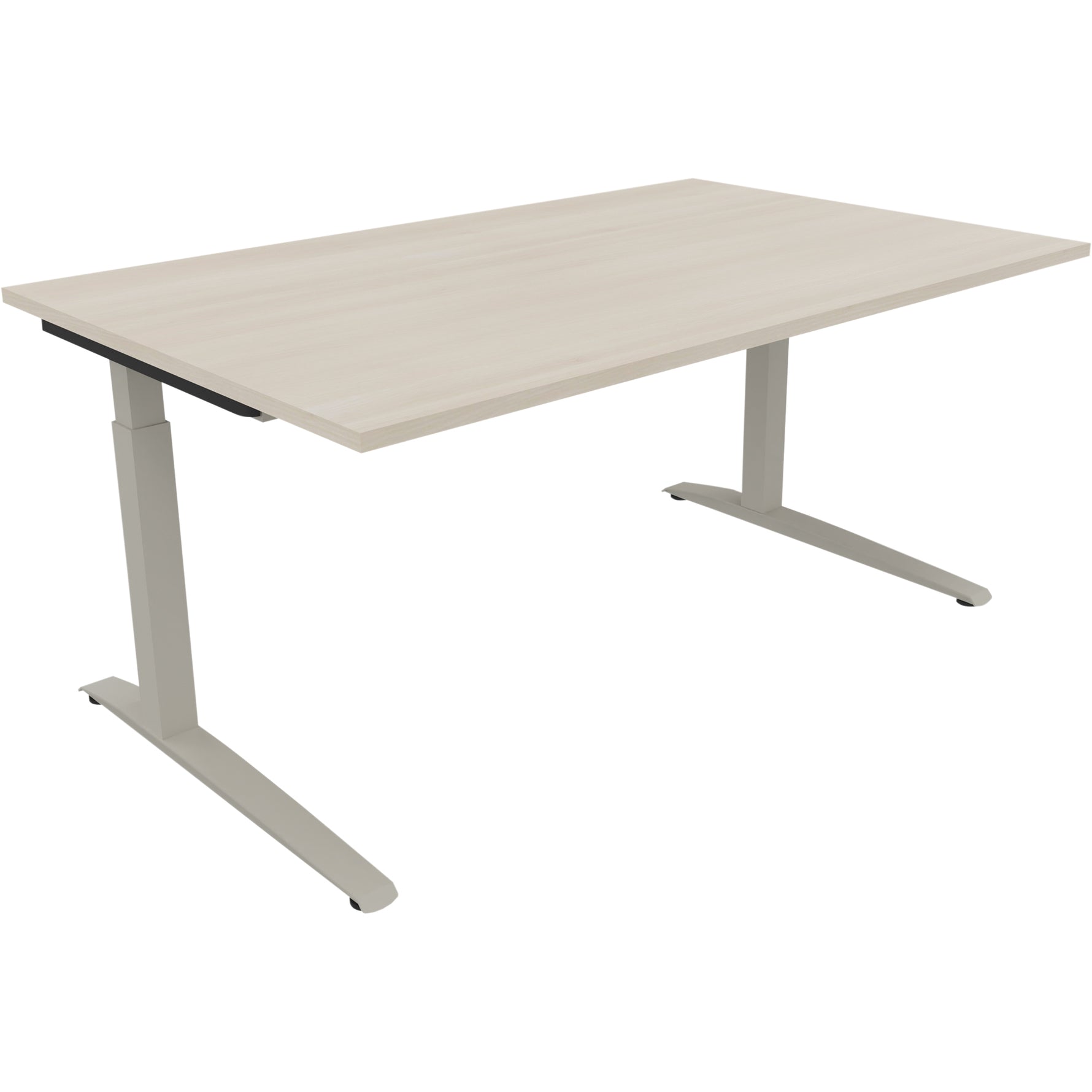 Neutralware Schreibtisch all in one 1.600 x 650-850 x 1.000 mm (B x H x T) Flachkufe Quadratrohr akazie hell –
