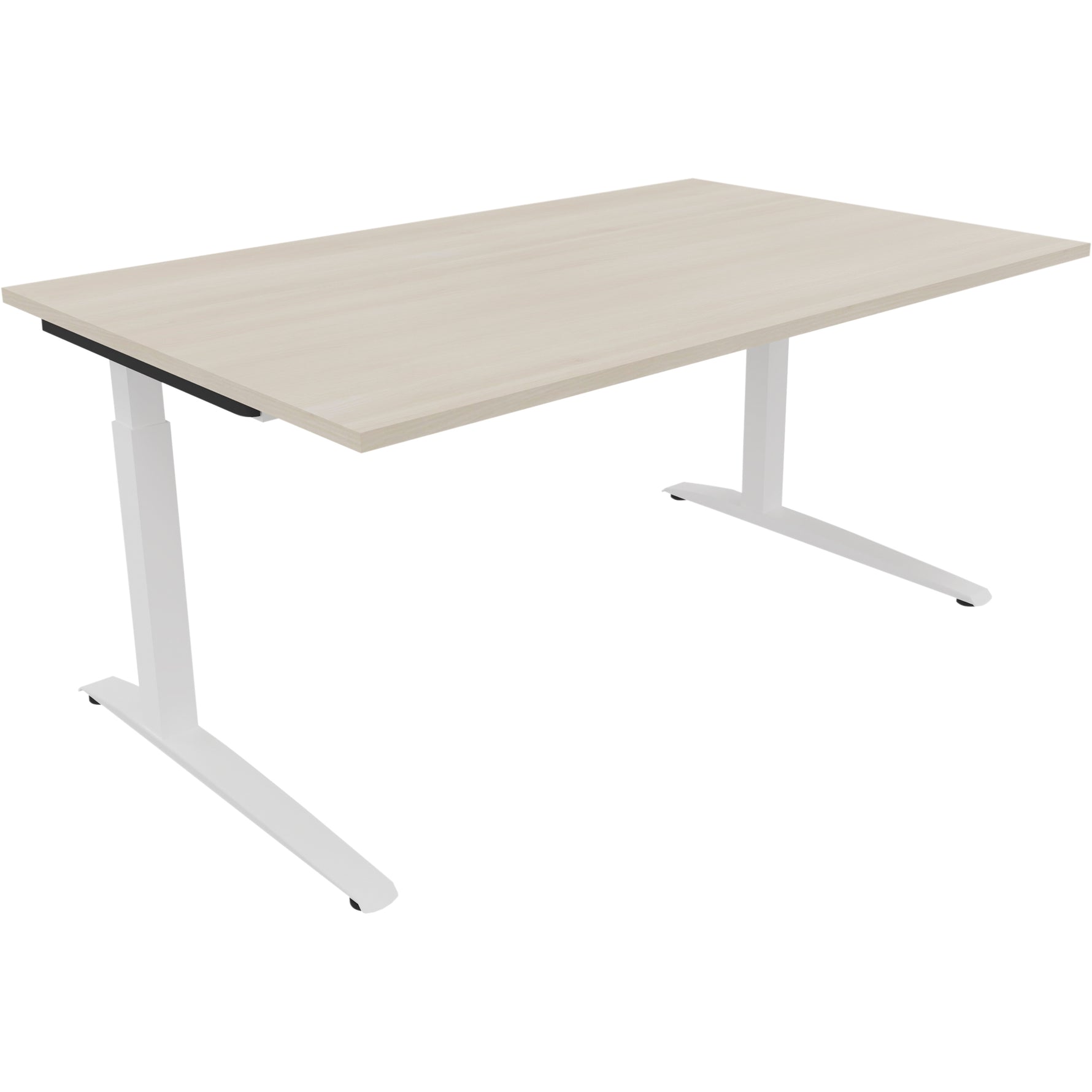 Neutralware Schreibtisch all in one 1.600 x 650-850 x 1.000 mm (B x H x T) Flachkufe Quadratrohr akazie hell –