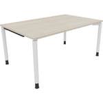 Neutralware Schreibtisch all in one 1.600 x 680-820 x 1.000 mm (B x H x T) Vierfuß Rundrohr akazie hell – Produktbild 2