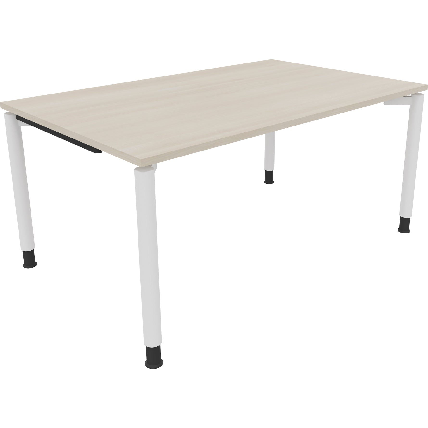 Neutralware Schreibtisch all in one 1.600 x 680-820 x 1.000 mm (B x H x T) Vierfuß Rundrohr akazie hell – Produktbild 2