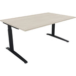 Neutralware Schreibtisch all in one 1.600 x 650-850 x 1.000 mm (B x H x T) Flachkufe Quadratrohr akazie hell