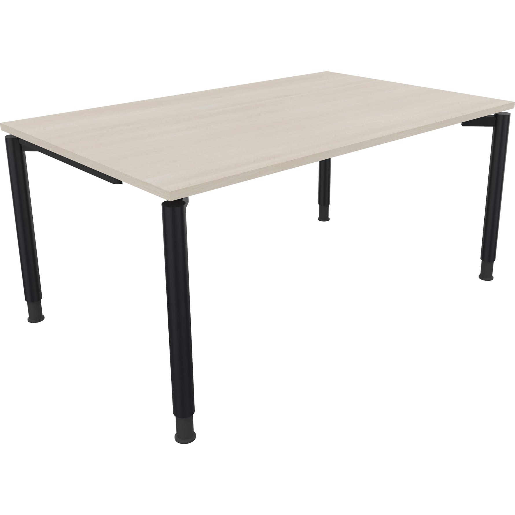 Neutralware Schreibtisch all in one 1.600 x 680-820 x 1.000 mm (B x H x T) Vierfuß Rundrohr akazie hell