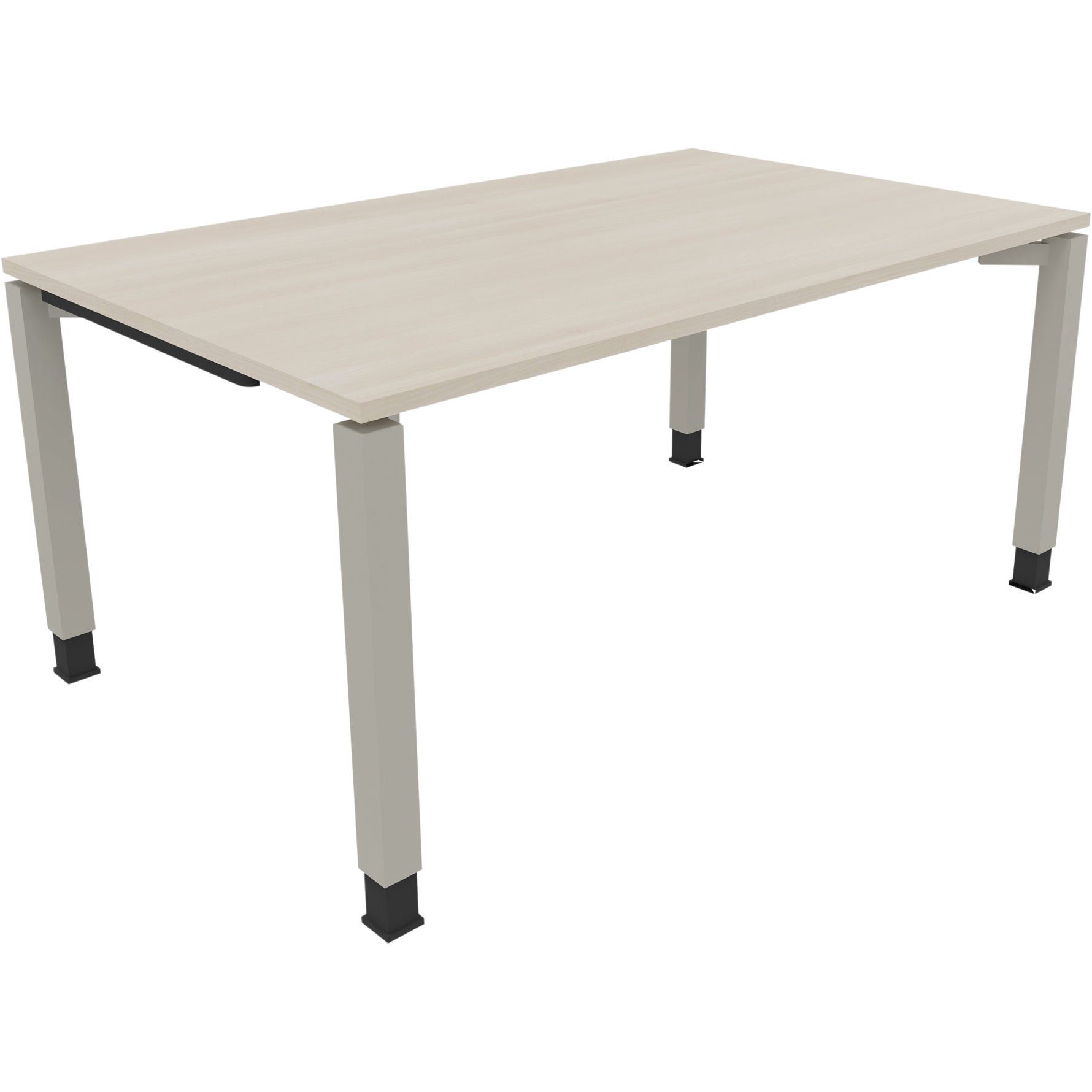 Neutralware Schreibtisch all in one 1.600 x 680-820 x 1.000 mm (B x H x T) Vierfuß Quadratrohr akazie hell – Produktbild