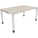 Neutralware Schreibtisch all in one 1.600 x 680-820 x 1.000 mm (B x H x T) Vierfuß Quadratrohr akazie hell – Produktbild