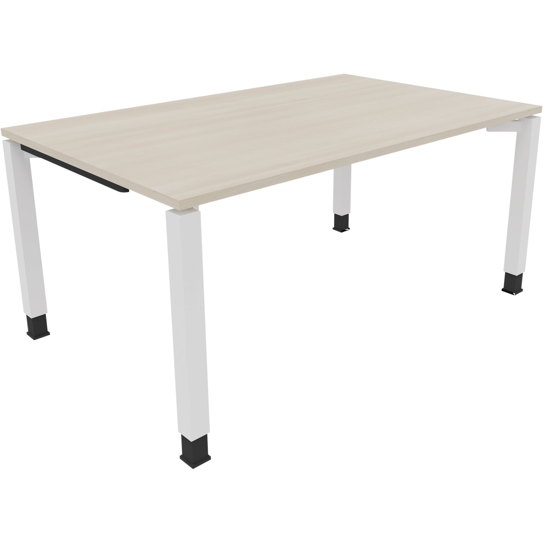 Neutralware Schreibtisch all in one 1.600 x 680-820 x 1.000 mm (B x H x T) Vierfuß Quadratrohr akazie hell – Produktbild
