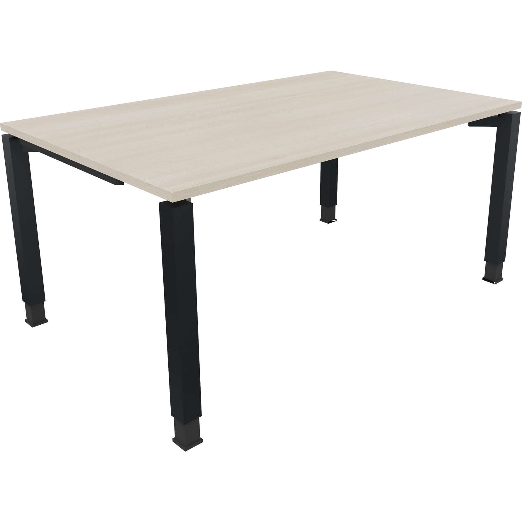 Neutralware Schreibtisch all in one 1.600 x 680-820 x 1.000 mm (B x H x T) Vierfuß Quadratrohr akazie hell