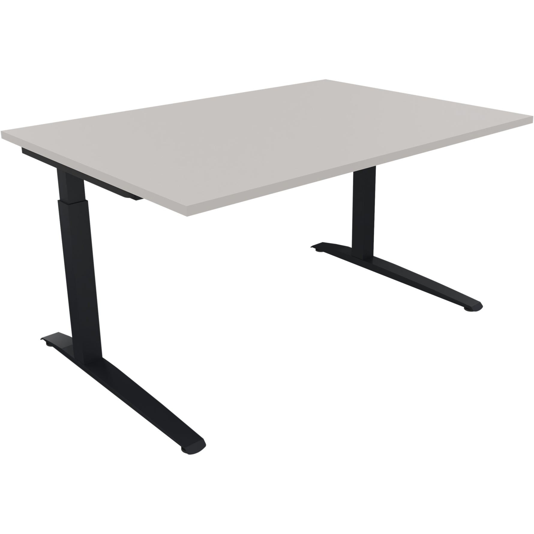 Neutralware Schreibtisch all in one 1.400 x 650-850 x 1.000 mm (B x H x T) Flachkufe Quadratrohr lichtgrau