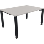 Neutralware Schreibtisch all in one 1.400 x 680-820 x 1.000 mm (B x H x T) Vierfuß Quadratrohr lichtgrau