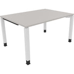 Neutralware Schreibtisch all in one 1.400 x 680-820 x 1.000 mm (B x H x T) Vierfuß Quadratrohr lichtgrau – Produktbild 3