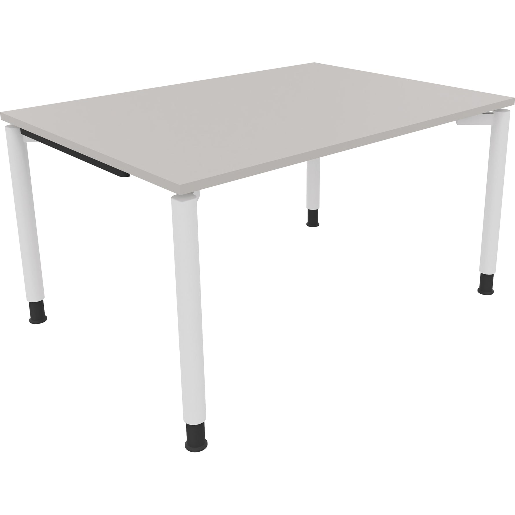 Neutralware Schreibtisch all in one 1.400 x 680-820 x 1.000 mm (B x H x T) Vierfuß Rundrohr lichtgrau – Produktbild 3