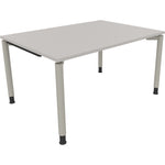 Neutralware Schreibtisch all in one 1.400 x 680-820 x 1.000 mm (B x H x T) Vierfuß Rundrohr lichtgrau – Produktbild 2