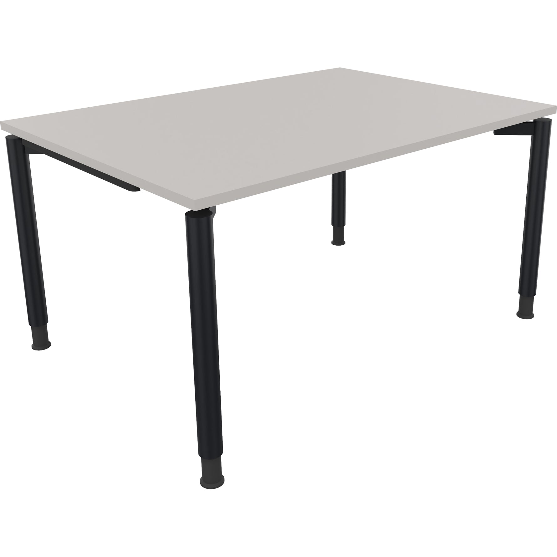 Neutralware Schreibtisch all in one 1.400 x 680-820 x 1.000 mm (B x H x T) Vierfuß Rundrohr lichtgrau
